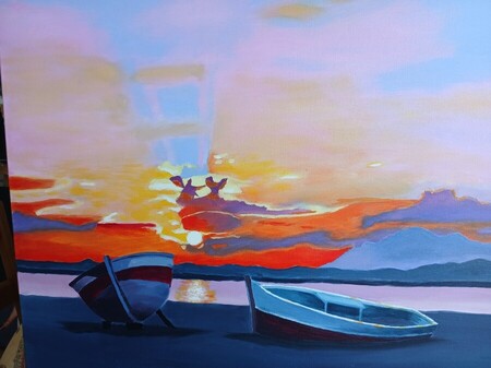 coucher de soleil sur la plage
